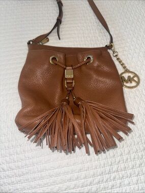Michael Kors Brown Leather Camden Crossbody Bag